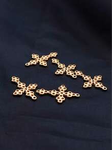 1/5件装十字架吊坠项链，波西米亚风格日常佩戴饰品 - 金黃色 - 查看 8