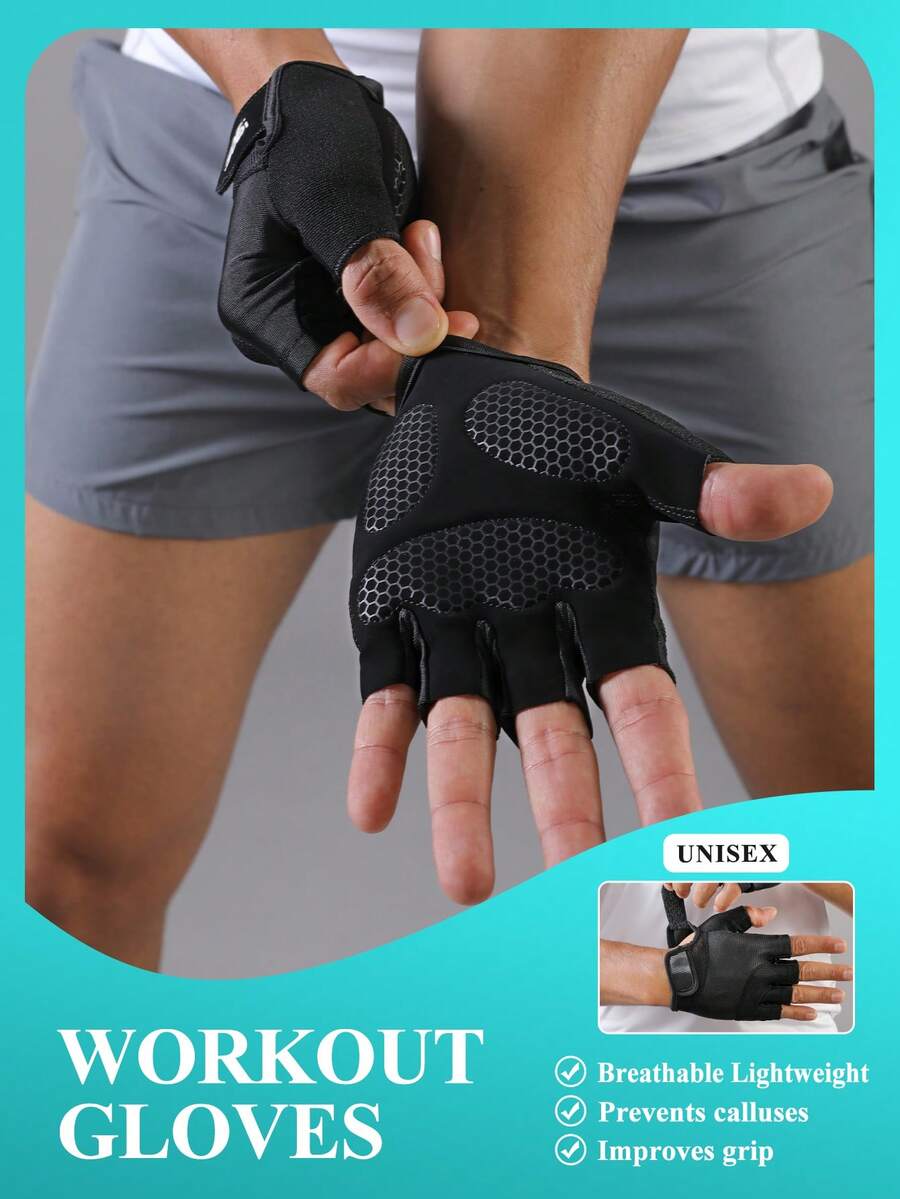 VBOSI 1 Pair Silicone Non-Slip Workout Gloves - Breathable For Gym & Weightlifting - Multicolor - View 1