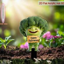 1个2D平面经典西部蓝色花卉亚克力花园标牌，适用于庭院、草坪和花坛，无需用电，2D打印 - C - 查看 2