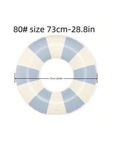 1pc Swimming Ring, Vintage Striped Pattern PVC Floating Ring, Swimming Pool Beach Party Supplies - Blue - View 11