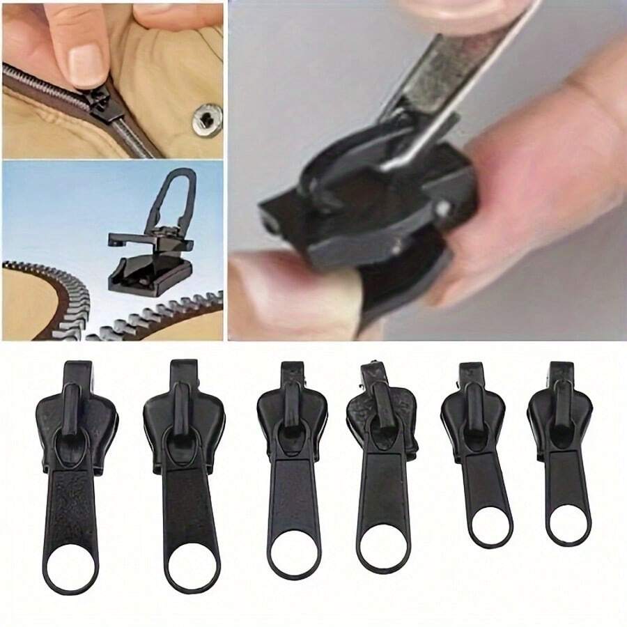 12pcs Zipper Sliders, Instant Zipper Repair Kit With Buttons Hook, Durable Metal Zipper Replacement Set For Jackets, Bags And Clothing - Zhishangshui - View 1