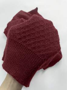 女士简约迷人扭结针织毛衣 - 安可拉紅 - 查看 10