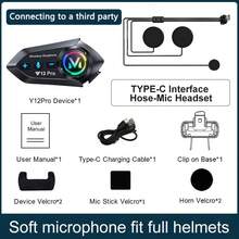 Mũ bảo hiểm xe máy Y12 Pro kèm tai nghe không dây, phạm vi liên lạc 500M, trang bị chip Bluetooth lõi kép Jelly BT5.4+Jelly BT5.4, đèn RGB, chống nước và bụi IP56, đèn báo liên lạc tích hợp, hỗ trợ liên lạc đa thương hiệu, phạm vi liên lạc lên đến 500M, tương thích với mũ bảo hiểm nửa mặt và toàn mặt, pin dung lượng lớn 1000mAh, hỗ trợ liên lạc và chia sẻ nhạc đồng thời, hỗ trợ trợ lý giọng nói AI, kết nối đồng thời với 2 điện thoại, trang bị lý tưởng cho các hoạt động ngoài trời, phù hợp với thời tiết mưa và tuyết. - Y12 Pro - Xem 16