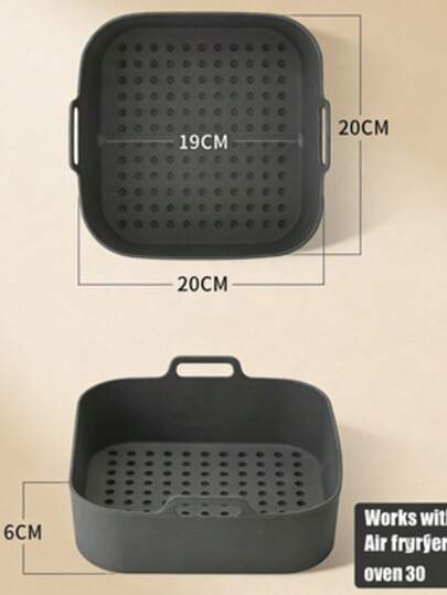 硅胶空气炸锅烘焙垫，易于清洁，圆形和方形可选，空气炸锅内衬，厨房用品