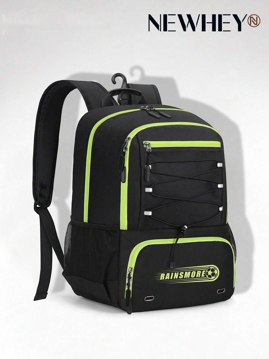 NEWHEY Basketball Backpack Large Basketball Bag With Separate Ball Holder Shoe Compartment Sports Equipment Bag