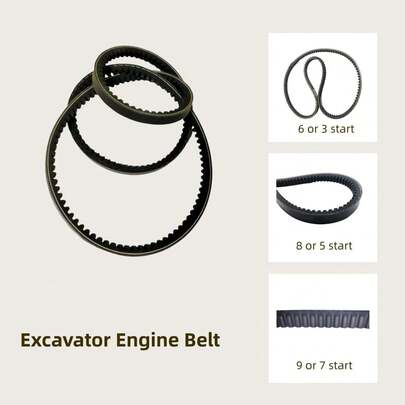 Excavator Engine Belt 6350-6590 -Various Models, Work With Commins Yanmar Kubota Engine, Compatiable With Komatsu Hitachi Sany XCMG Equipment