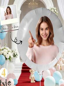 Customized Photo Balloons - Personalize Party Decorations With Your Own Photos, Suitable For Birthdays, Weddings, Graduations, Anniversaries - No Power Required, Easy To Set Up - Available In White, Pink, Gold, Black, Rose Gold And Other Colors - Perfect For Photos And Celebrations, Celebration Supplies, Holiday Design, Material, Celebration Decorations, Event Planning - Multicolor - View 4