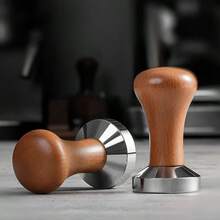 dilidili 51/53/58mm Coffee Tamper, Coffee Powder Tamping Hammer, Coffee Machine Filling Device, Stainless Steel Coffee Powder Tamper, High-Quality Handmade, Suitable For Espresso Machines - Mocha Brown - View 3