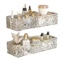 Acrylic Bathroom Shelf Shampoo Holder Without Hole, With Horn Hook - 透明的-1pcs - 查看 3