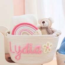 1 Giỏ đựng đồ cá nhân hóa, đan tay thêu nhiều màu sắc, hoa cầu vồng, sao, mặt trời, quà tặng lễ Phục sinh, giỏ trang trí nhà cửa, giỏ quà tặng tiệc tùng, quà tặng lễ Phục sinh, giỏ đựng đồ du lịch - Nhiều màu - Xem 8