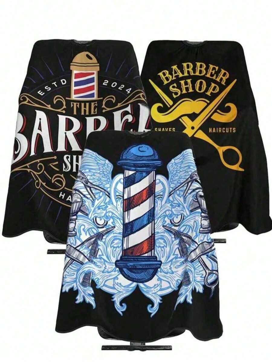 1pc Unisex Adult Hair Cutting Apron, With Snap Closure - Anti-Static Fabric Salon Quality Gown, Suitable For Hairstyling, Home Haircuts Or Shaving - Multicolor - View 1