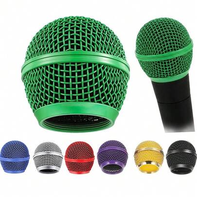 1 pieza de repuesto de rejilla metálica para micrófono inalámbrico SM58, reemplazando la cabeza de micrófono profesional con rejilla de malla (disponible en varios colores)