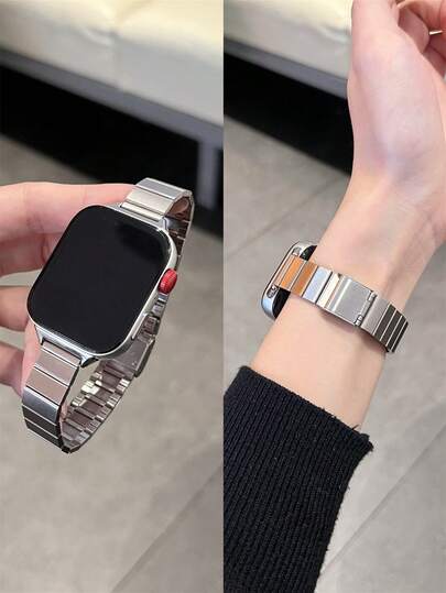 1pc Women's Slim Metal Watch Band, Suitable For Huawei Watch Fit 1/Fit 2/Fit 3/Fit 4/Fit 4Pro Smartwatch Strap