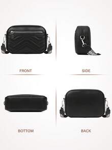 Crossbody Small Bag, Can Be Converted Into A Single-Shoulder Bag, Quilted V-Pattern Crossbody Wallet, Small Waterproof Single-Shoulder Handbag With Adjustable Shoulder Strap, Black - Multicolor - View 7