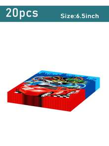 Juego de 10 piezas/Set de decoraciones para fiesta de cumpleaños con tema de autos, juego de vajilla desechable con patrón de autos de carreras que incluye platos, vasos, servilletas, adecuado para fiestas de cumpleaños con tema de carreras para niños - A - Ver 9