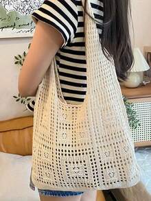 Túi tote thiết kế móc rỗng tối giản, dung tích lớn và dễ mang theo, phù hợp cho thanh thiếu niên, phụ nữ, sinh viên đại học, nhân viên văn phòng, lý tưởng cho công việc, đi học, học sinh trung học, sinh viên phổ thông, đại học và nhiều dịp khác. Chiếc túi nhẹ và cổ điển này rất phù hợp cho giới trẻ, phụ nữ, sinh viên đại học đi nghỉ mát, du lịch, hoạt động ngoài trời và dã ngoại. Nó cũng có thể là vật dụng cần thiết khi đi biển, đồ dùng mùa hè và là chiếc túi du lịch mới nhất. - Nhiều màu - Xem 2
