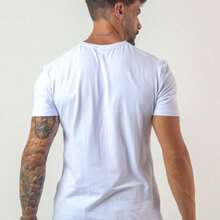 Men's Basic T-Shirt, Plain Cotton, Premium Peruvian Knit - 白色 - 查看 5