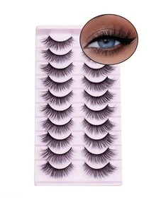 10 pares de pestañas postizas esponjosas con plenitud natural y sin presión en los ojos, ligeras y con sensación de pluma como pestañas de dibujos animados - Ver 5