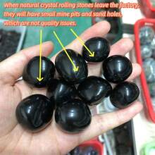 波西米亚风天然黑曜石水晶，原石抛光水晶装饰，DIY工艺材料套装，独特细节，工艺用品 | 质朴魅力 | 简约外观 - 黑色 - 查看 8