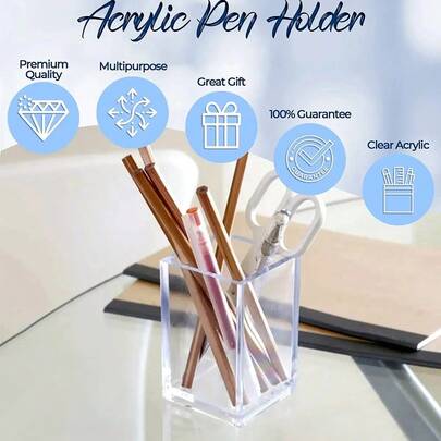 1 Hộp đựng mỹ phẩm bằng nhựa trong suốt: Thích hợp để đựng cọ trang điểm, bút kẻ mắt, son môi, phấn mắt, v.v. - Nhẹ và dễ sử dụng, hộp đựng cọ trang điểm bằng nhựa trong suốt, khay đựng mỹ phẩm cho ngăn kéo phòng tắm, hộp đựng đồ dùng văn phòng phẩm, hộp đựng bút.