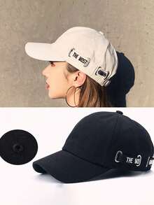 1PC Women's Ponytail Baseball Cap, Adjustable Summer Versatile Street Fashion Baseball Cap, Men's Outdoor Sun Protection Casual Sports Baseball Cap, Beach Sun Protection Cap, Women's Hat - A - View 9