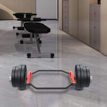 Weightlifting Bar, Hex Bar, Dumbbell Bar - Red - View 12