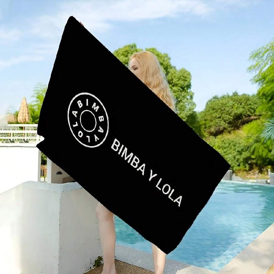 Fashion B B BimbaeS L L LolaeS Microfiber Beach Towel Absorbent Quick Dry Soft Yoga Swimming Resort Mountain Climbing Towel(6) - trắng - Xem 1