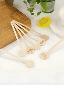 Removedores de cóctel de madera personalizados, palitos de mezcla de cóctel de madera, removedores de boda, removedores de bebidas con letras artísticas - Excelente - Ver 5