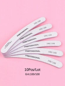 Professional Curved Nail File, Manicure Supplies, Double-Sided Nail File - Grey - View 8