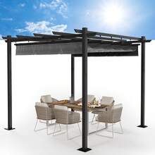 Devoko Gunji 3x3/3x4m Gazebo, Stable, Cold-Resistant, With Magnetic Fastening, Pergola With Adjustable Shade Area, Aluminum Frame, For Garden And Patio Roofing, Beige/Grey - bằng cấp - Xem 5