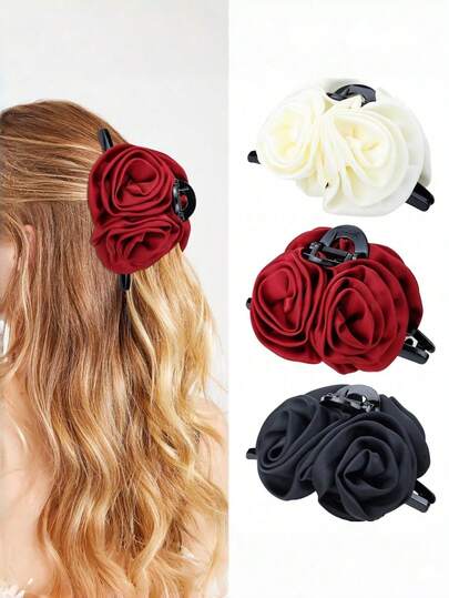 1. Kẹp tóc hoa hồng bằng satin thanh lịch, kẹp tóc kiểu cổ điển sang trọng, kẹp tóc cỡ lớn, kẹp hoa hồng lãng mạn, kẹp hoa hồng ngày Valentine, phụ kiện tóc nữ, phụ kiện tóc mùa hè, phụ kiện tóc cho kỳ nghỉ biển.