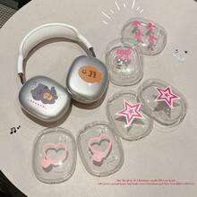 1pc Cartoon Creative Transparent Protective Case For AirPods Max Headphones, Soft Bluetooth Headphone Cover - Multicolor - View 1