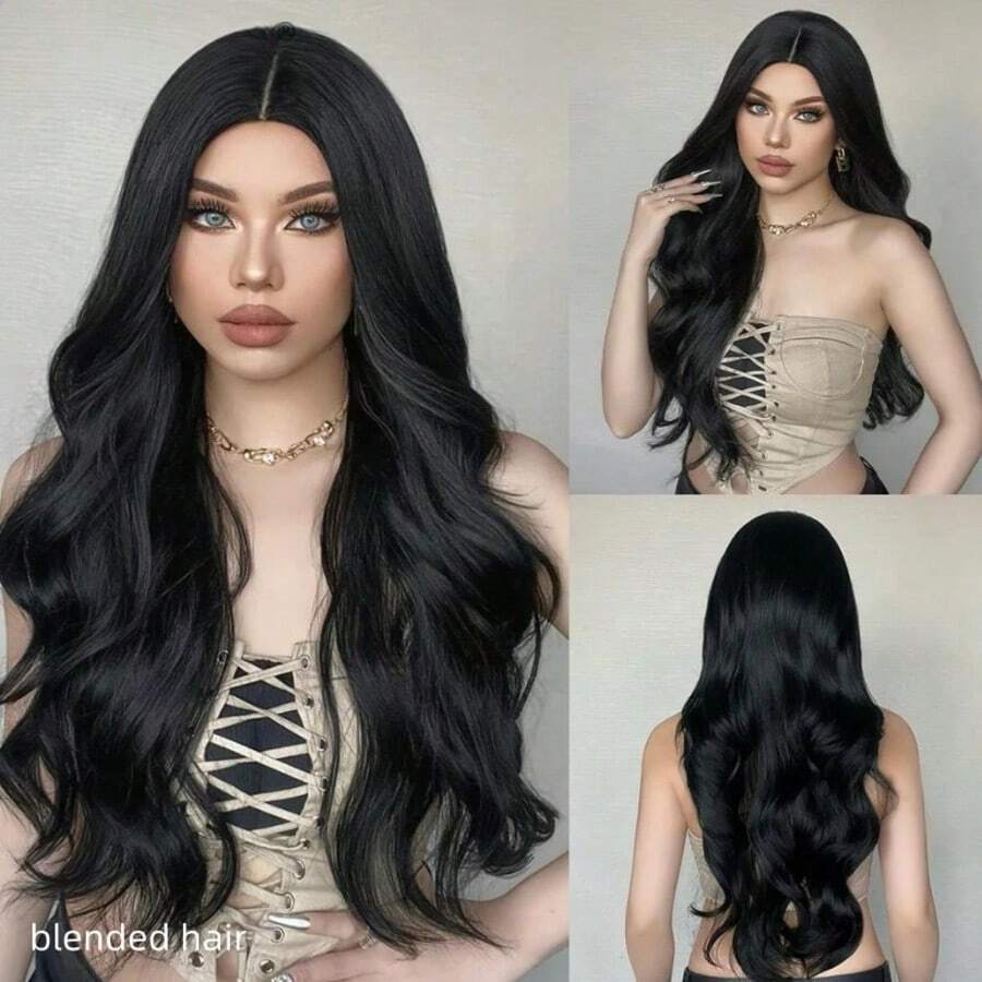 10-36英寸 13x4 耳到耳 波浪卷蕾丝前假发 真人混纺发 180% 高清透明前额无胶空气假发 真人混纺发带婴儿发 女士高密度巴西原生真人混纺假发 自然黑 - 自然色&黑色系 - 查看 1