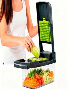12-In-1 Multifunctional Vegetable Cutter With Gray Container - Grey - View 8
