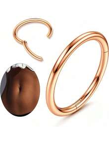 14G 肚脐环 316L 医用钢肚脐圈 透明立方氧化锆蛋白石肚脐环 卡扣式肚脐穿刺饰品 8mm 10mm 12mm 14mm - Clicker Belly Button Rings - 查看 25