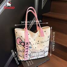 SANRIO 1pc New Print Crossbody Bag, With Kitty Strap And Zipper Closure, Y2K Fashion Shoulder Bag, Commute Bag, Travel Bag, Suitable For Daily Use, Gift, Girl Fashion Tote Bag, Mother's Day Gift - Multicolor - View 5