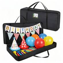 1 pieza Bolsa de almacenamiento plegable de gran capacidad para decoración de vacaciones, hecha de tela Oxford duradera, adecuada para viajes, campamentos, almacenamiento debajo de la cama, aplicable para diversas festividades, fiestas de cumpleaños, uso diario, Navidad, Halloween, decoración navideña para el hogar - Multicolor - Ver 3