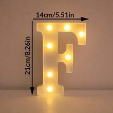 1件 21cm 家居裝飾 LED 發光字母燈，婚禮求婚生日派對裝飾字母數字燈，女孩房裝飾燈，室內裝飾 - 白色 - 查看 29