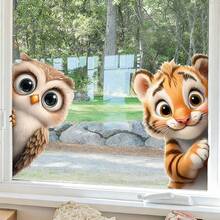 Lindo adhesivo de vinilo extraíble y resistente al agua con diseño de panda asomándose por la ventana, para habitación de niños, cocina, coche, baño - Observando a los pandas - Ver 5