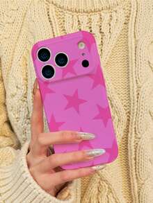 GIIPPA 1 Piece Fashionable Pink Star Design Phone 17 Pro Max Case, Compatible With Phone 16 Pro Max, 15 Pro Max, 14 Pro Max, Korean Stylish And Interesting Phone Case, Fits 11/12/13/14/15/29 Pro Max Plus, Elegant Design Suitable For Both Men And Women, Ideal Gift For Girlfriend On Christmas, Valentine's Day, Easter, Wedding Season And Birthday - Multicolor - View 4