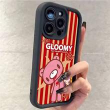 Funda de teléfono suave negra Cute G-GloomyB-BearPhone17ProMax161514131211Plus 17air - z7 - Ver 8