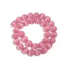1 Strand Pink Cat's Eye Loose Beads DIY Beaded Cat's Eye Round Beads Cat's Eye Loose Beads DIY Necklace Jewelry Bracelet Accessories - Pink PK - View 6