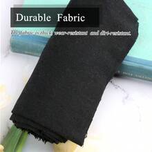 Natural Color Linen Needlework Fabric, (59In X 19In) Large Size Linen Fabric Cloth Linen Fabric For Making Garment Craft Upholstery Flower Pot Decoration, Black, White - Linen - View 6