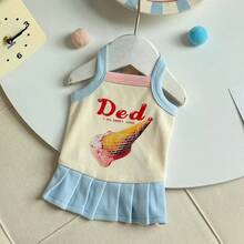 可爱卡通猫狗连衣裙，小宠物裙 - 淺藍色 - 查看 2