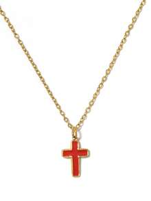 Mazuer 1件粉色少女风不锈钢滴油心形锁扣项链，蝴蝶结，音符，十字架吊坠，18K镀金锁骨链，浪漫日常佩戴及女士生日礼物 - 彩色 - 查看 15