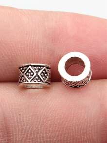 20pcs 7.8x7.8x5.2mm Geometric Rhombus Pattern Large Hole Beads Spacer Beads For DIY Jewelry Making Bracelet Necklace Keychain Phone Chain Making Accessories Handmade Craft Making Findings - Spacer Beads - View 5