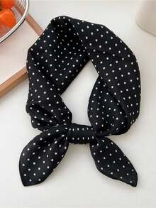 1条70厘米方巾，时尚休闲波点印花领巾头巾 - 彩色 - 查看 5