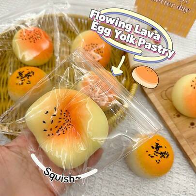 2026 Realistic Creative Food Stress Relief Toys, Egg Tart, Chocolate, Mochi, Potato Tart Squeeze Toys, Novelty Gifts To Relieve Stress And Provide Sensory Play Fun, Ideal For Classroom, Outdoor, Office, Desktop Decor, Party Favors, Holiday Gifts! Squishy, Squishie, Fidget Toys