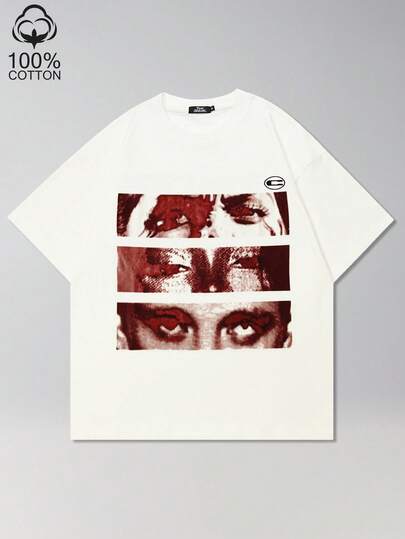 Tiny Spark Streetwear White Tee Shirt Eye Graphic