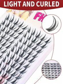 100片向日葵浓密迷人簇状假睫毛，自然卡通俏皮C型卷翘睫毛嫁接 - 查看 3